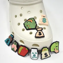 

1pc Cartoon Funny Money Shoe Charms Accessories Decoration PVC For Sandals Garden Shoe Buckles Ornaments Croc Jibz Party Gift