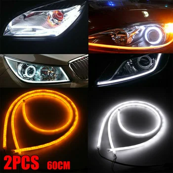 

New Arrival High Quality 2pcs 60cm Car Sequential Headlight LED Strip Lights DRL Dynamic Turn Signal