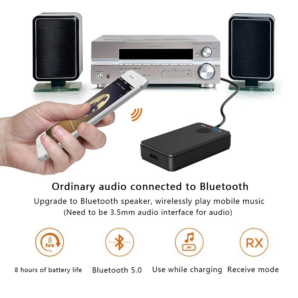 JINSERTA Car Handsfree Bluetooth 5 0 Receiver Transmitter 3 5mm Aux Output Audio Adapter Car Kit for Car TV PC Speaker Headphone