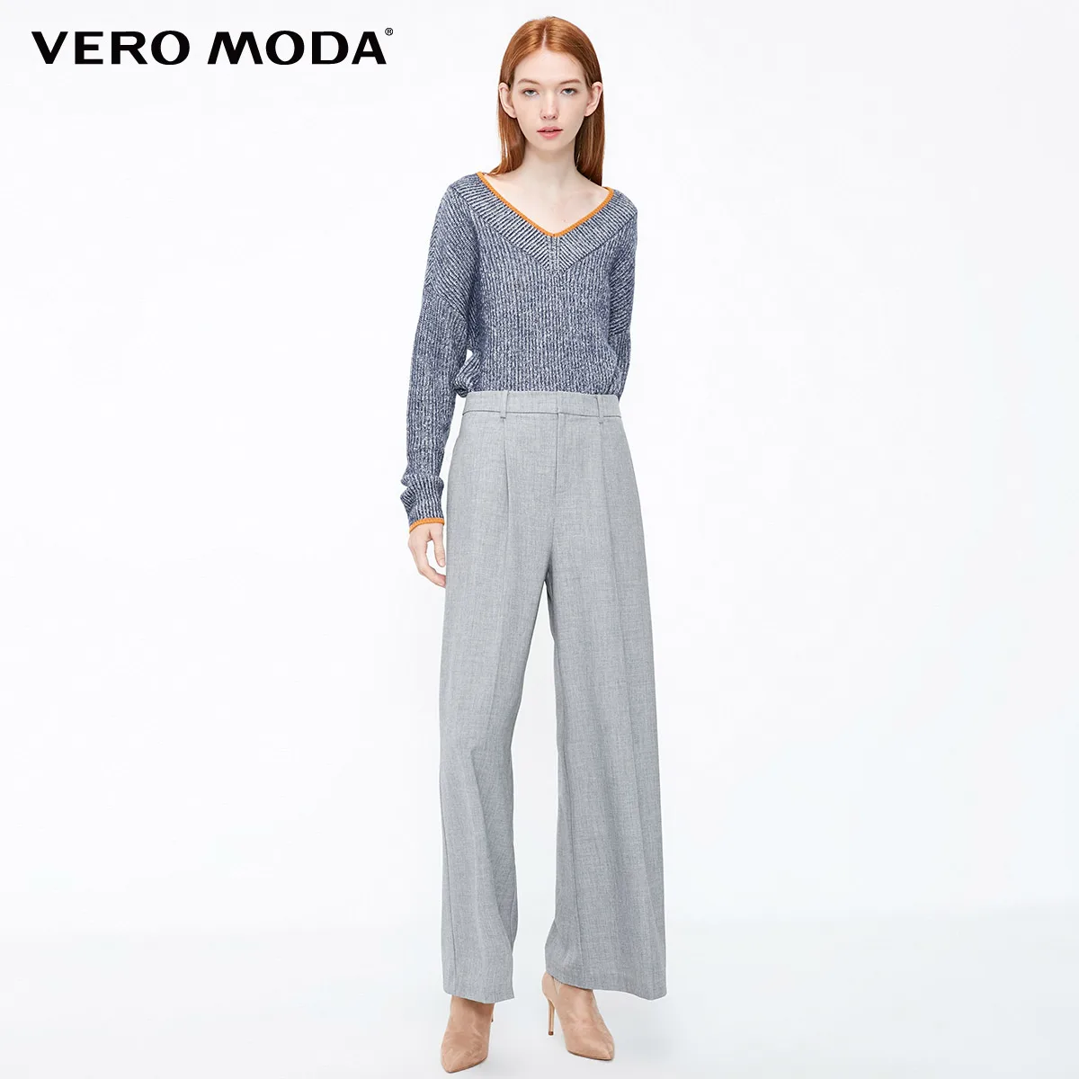 Vero Moda Новые поступления Ins стиль женские свободные брюки средней талии широкие брюки | 3184PL501
