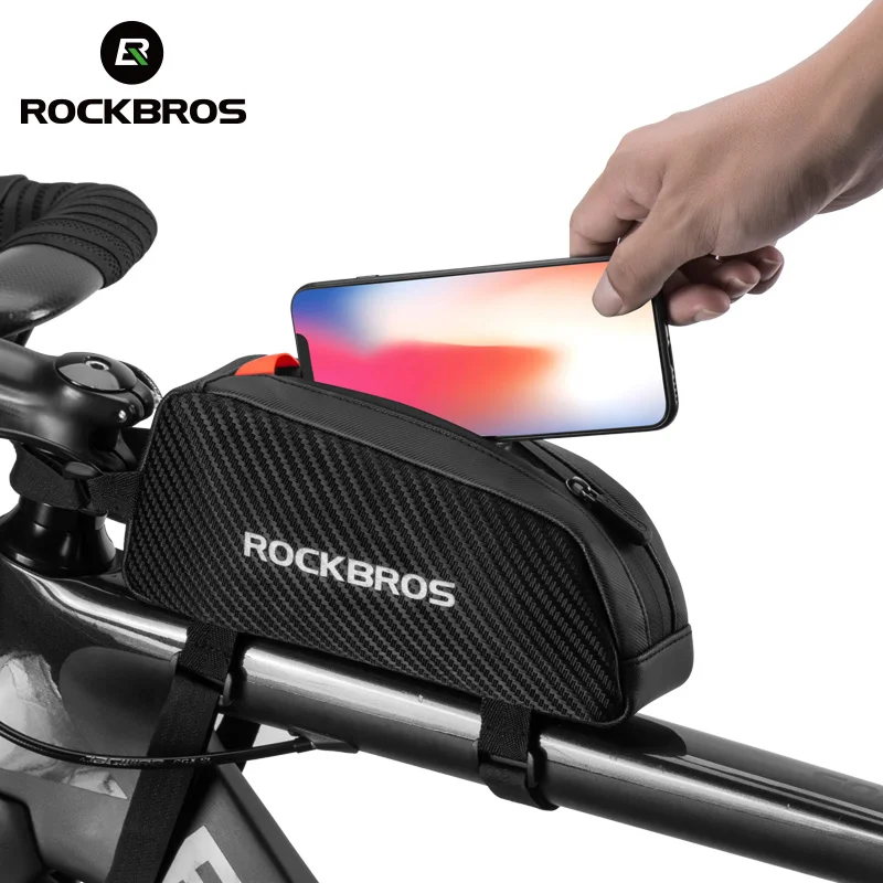 Bike bag bicycle bag bike accessory ROCKBROS Bicycle Bag Reflective Front Top Frame Tube Bag Ultralight Portable Bike Parcel Big Capacity Pocket Cycling Accessories