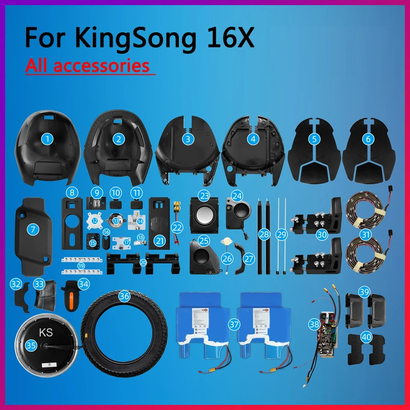 Kingsong 16X Unicycle Accessories Cover Shell,Handle,Top,Front,Rear