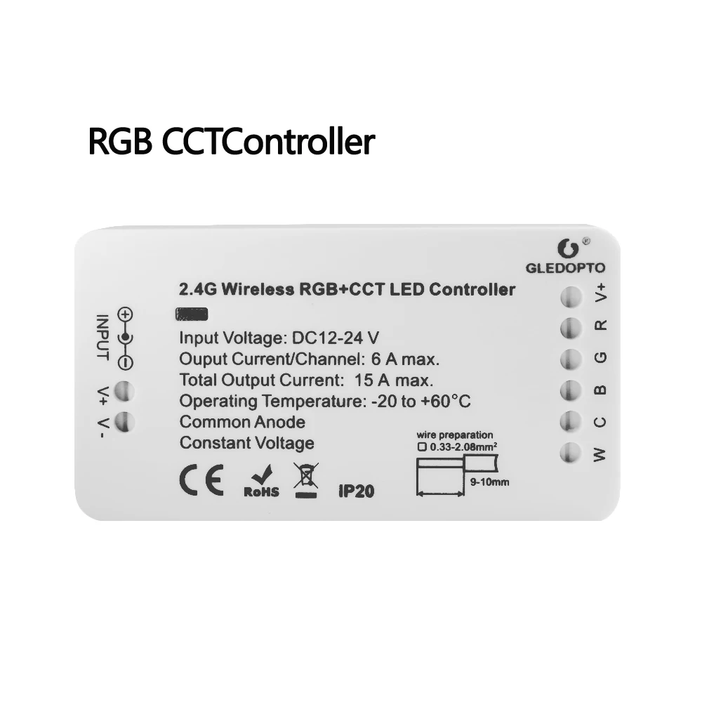 2,4 г Wiress ZIGBEE светодиодный контроллер RGBW RGB+ CCT 15A DC12V-24V диммер драйвер светодиодной ленты смарт Wifi ZIGBEE лента контроллер - Цвет: RGB CCTController