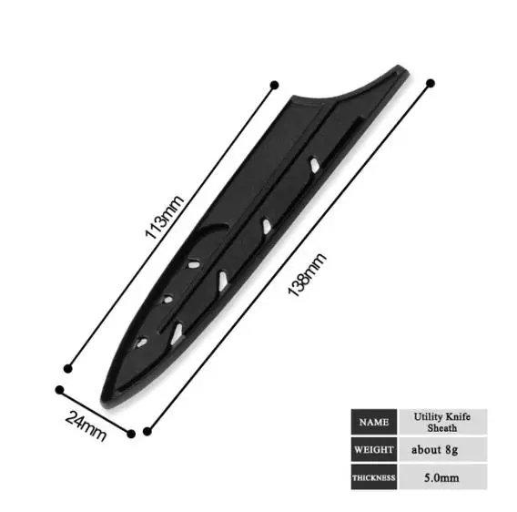 For 5 inch Utility Дамасский Чехол для ножа черные пластиковые ножи Чехлы для нержавеющей стали футляр для ножей защита лезвия Ножи защита лопастей кухонный инструмент - Цвет: For 5 inch Utility