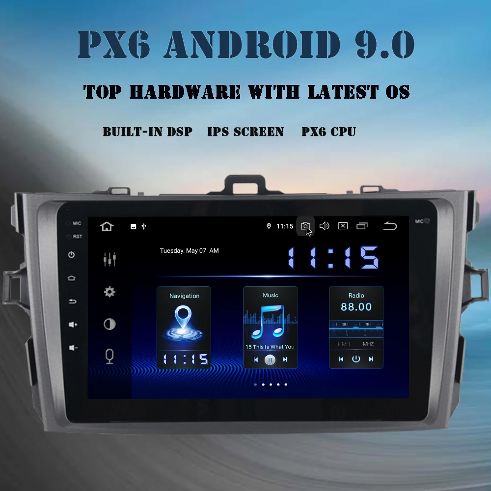 2 din Android 9.0 car multimedia player for Toyota Corolla 2007 2008 2009 2010 2011radio PX6 DSP HDMI 8\ IPS GPS navi 4GB+64GB 2 din Android 9.0 car multimedia player for Toyota Corolla 2007 2008 2009 2010 2011radio PX6 DSP HDMI 8\ IPS GPS navi 4GB+64GB