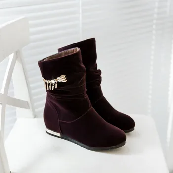 

Big Size 9 10 11 12 boots women shoes ankle boots for women ladies boots shoes woman winter Solid metal decoration