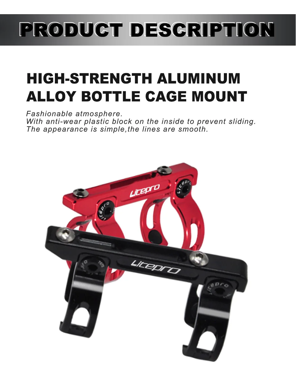 Litepro für brompton fahrrad kopfrohr hohl flaschen käfig halter für birdy fahrrads itze 33,9 34,9mm wasser becher adapter – Detail 3