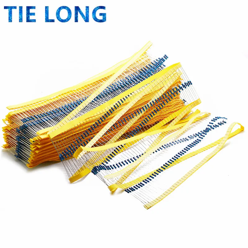 100pcs 1/4W 1R~10M 1% Metal film resistor 100R 220R 1K 1.5K 2.2K 4.7K 10K 22K 47K 100K 100 220 1K5 2K2 4K7 ohm resistance