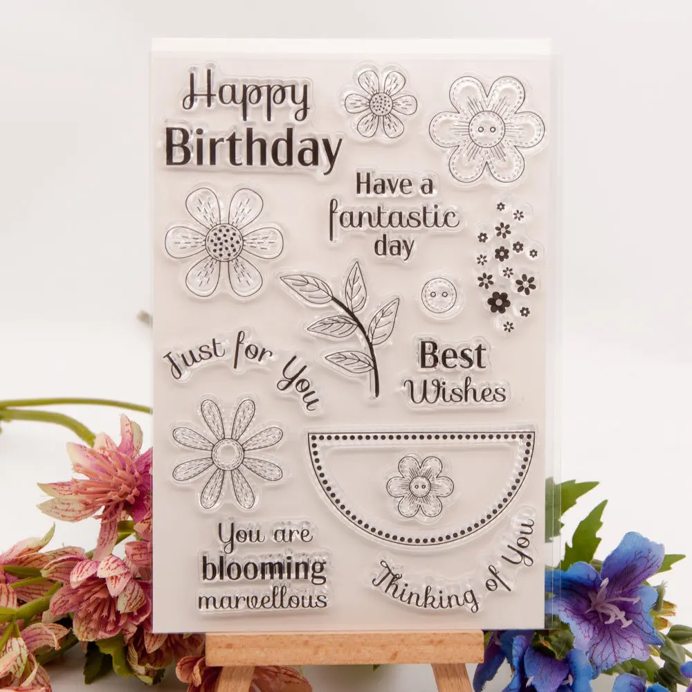 KLJUYP Best Wishes Clear Stamps Scrapbook Paper Craft Clear stamp