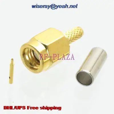DHL/EMS 200pcs Connector SSMA male plug crimp RG174 RG316 LMR100 cable Straight-A3