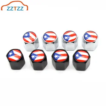 

4 Pcs/Set Puerto Rico flag Car Valve Caps Car Dust Caps Tire Wheel Stem Air Valve Caps Valve Stem Cover for Cars Moto Bike