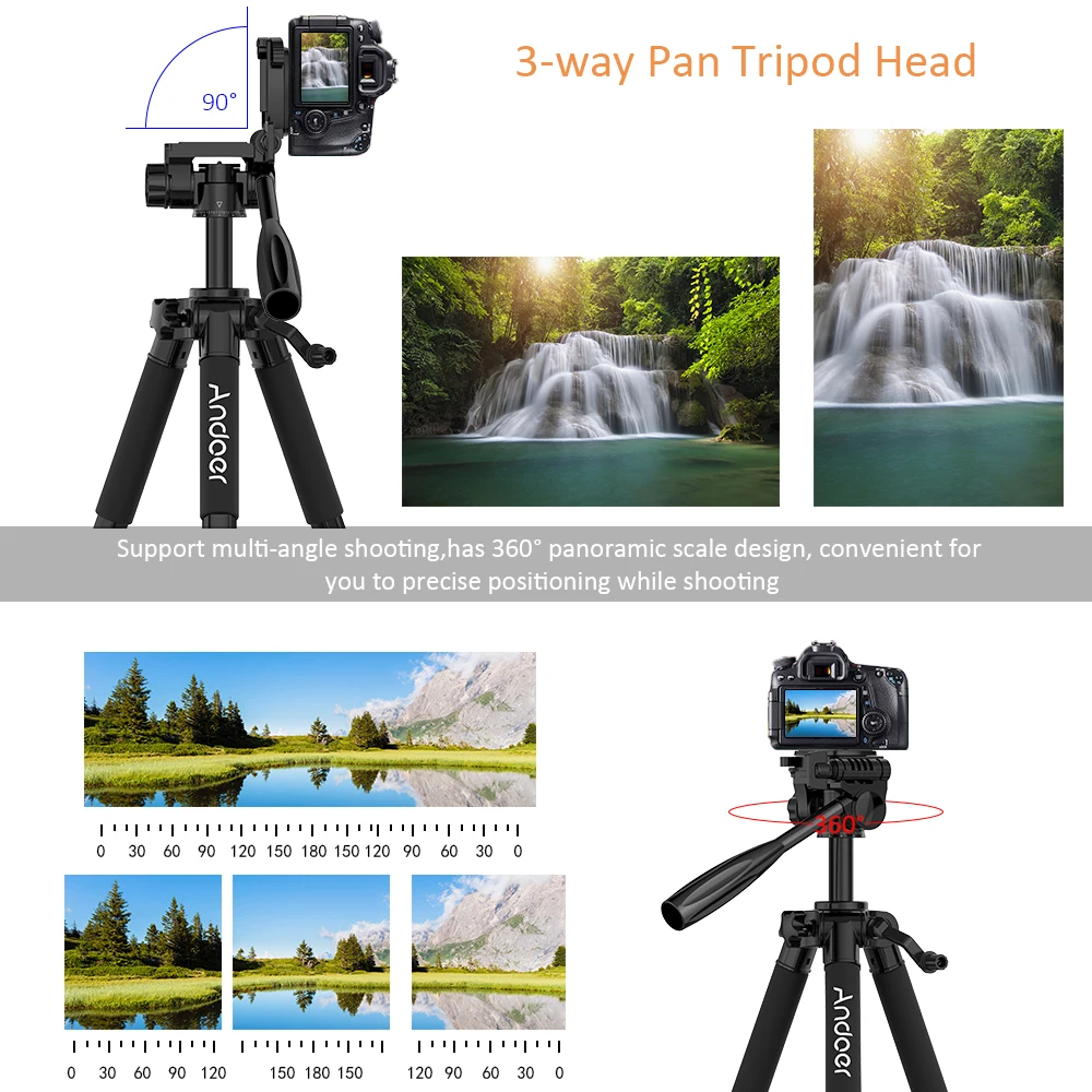 Andoer TTT-663N Штатив для путешествий Профессиональный штатив для камеры Canon Nikon sony SLR DSLR цифровой штатив для телефона PK Q111