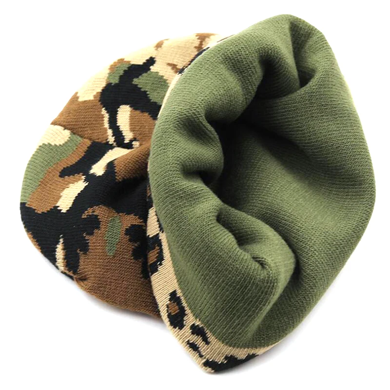 Men Outdoor Sports Running Climbing Windproof Camouflage Hat Winter Hunting Riding Fishing Warm Tactical Fleece Cap