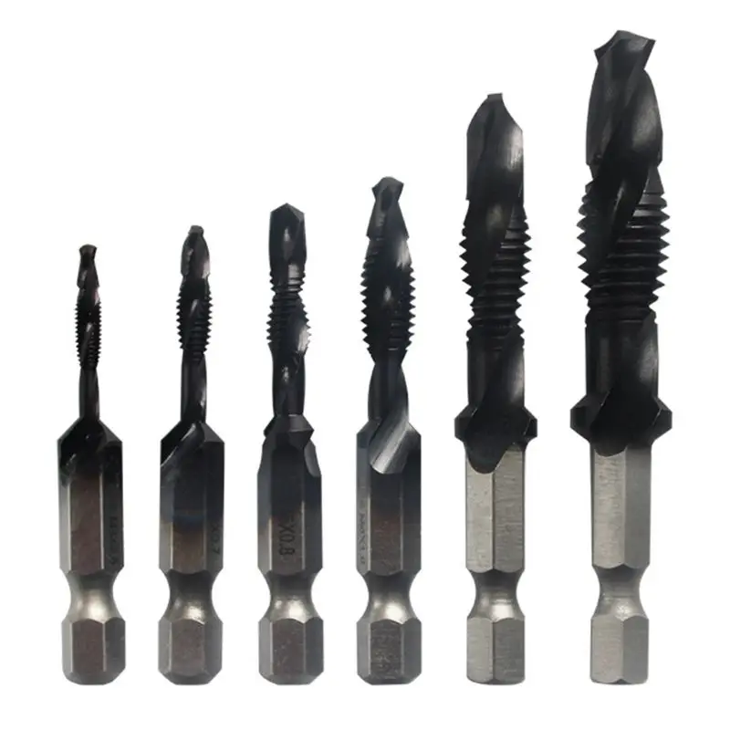 

2020 Hex Thread Spiral Screw Composite Tap Drill Bit M3-M10 High Hardness HSS Saw 23GB