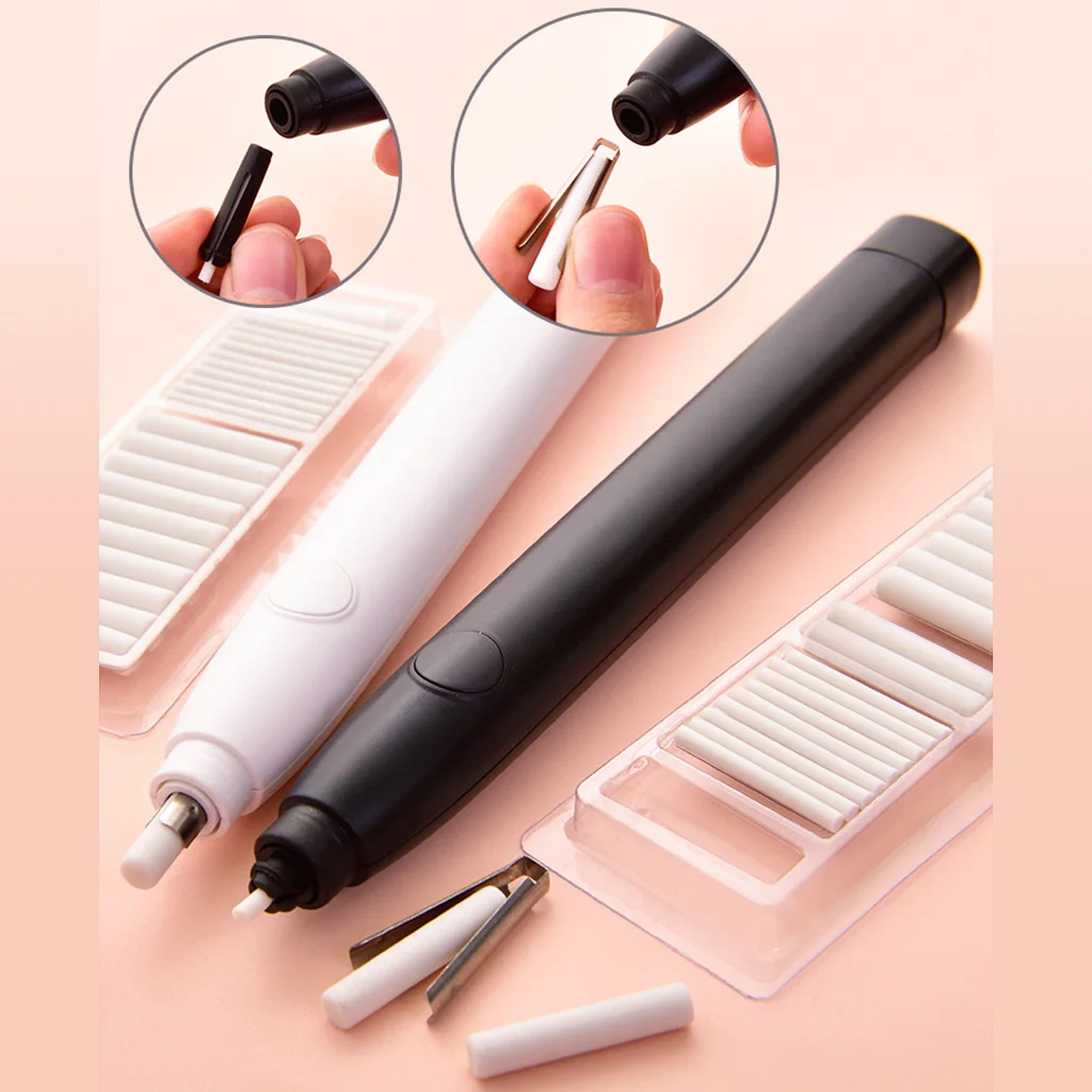 Kawaii Electric Pencil Eraser with 20pcs Refills for Kids Painting Sketch Drawing Office School Supplies Stationery