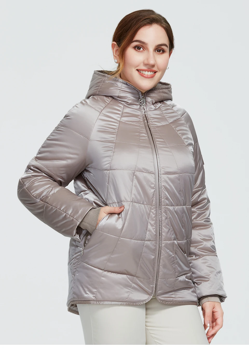 Astrid 2020 New Autumn Winter Womens coat women Windproof warm parka Plaid fashion Jacket hood large sizes female clothing 9385