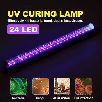 

UV Disinfection Lamp 10W 24led Portable Small UV Ozone Lamp Battery Power germicidal Sterilization lamp Home Travel Ultraviolet