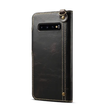 

High-quality Cowhide Leather Case For For Samsung S10 S10Plus S10Lite 5G S10e Luxury Texture Retro Leather Wallet Cover Case New