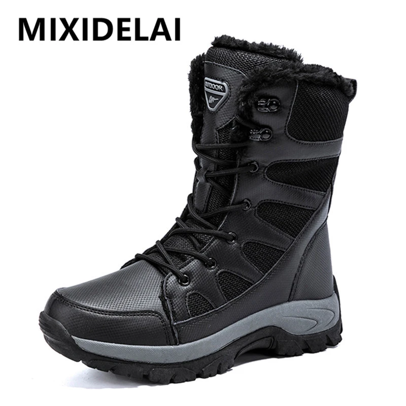 Nieuwe Warme Pluche Snowboots Up Hoge Mannen Laarzen Waterdichte Winter Laarzen Antislip mannen Motorlaarzen| Sneeuwlaarzen| - AliExpress