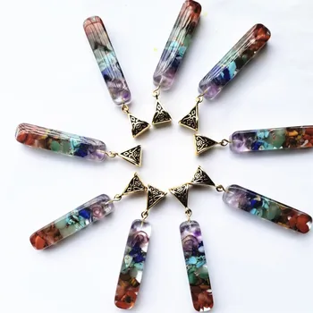 

10pcs Wholesale Natural 7 Chakra Orgone Energy Healing Pendant Necklace for Female Chakra Stone Necklace for EMF Protection Drop