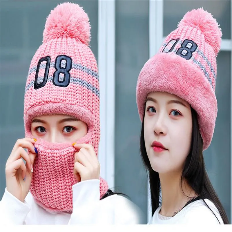 Зимние шапки Skullies Beanies шляпа для мамы бини для женщин шерстяной шарф шапки в полоску вязаные шапки