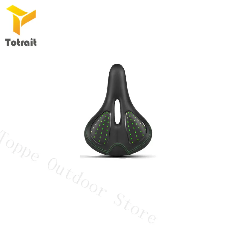 Green TOtrait велосипедное седло, силиконовая подушка из искусственной кожи, покрытие из силикагеля, удобное Велосипедное Сиденье, противоударное велосипедное седло - Цвет: Green