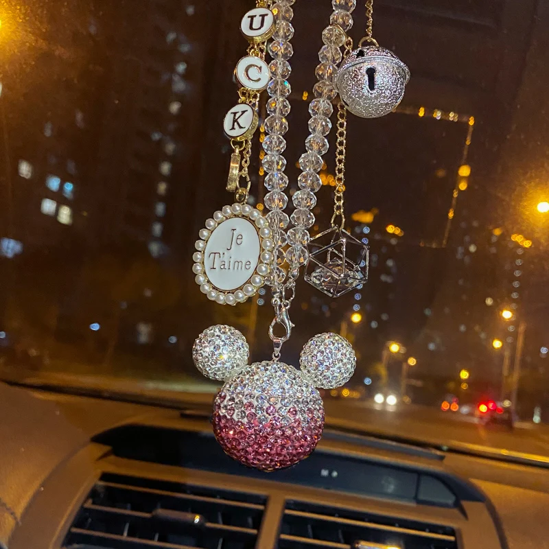 cabeça ornamentos de carro cristal borlas pingente