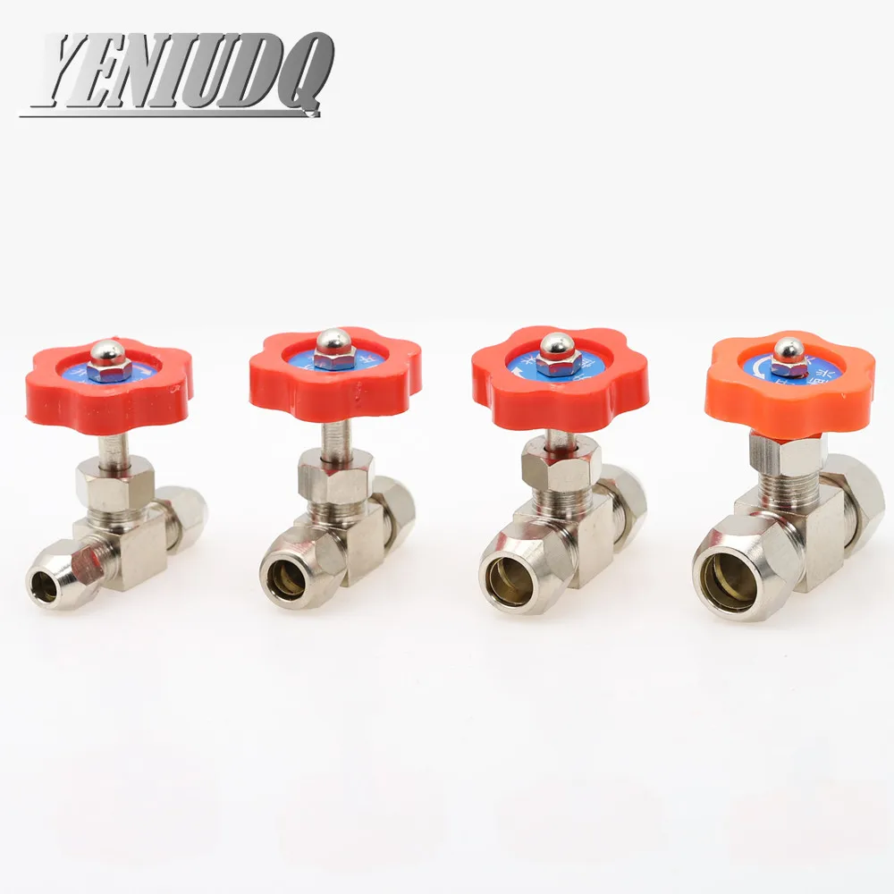 플라스틱 핸들 금속 고압 튜브 니들 타입 글로브 밸브, 구멍 직경 6mm, 8mm, 10mm, 12mm