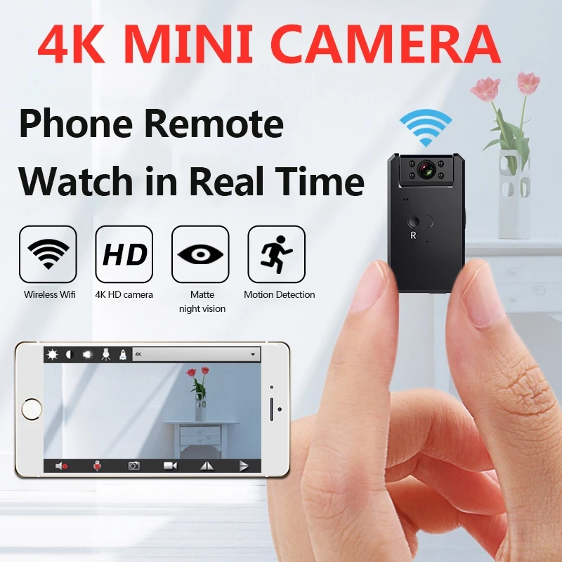 Камера 4K MINI Облако IP WiFi смарт-Беспроводной видеокамера компиляция java-приложений!