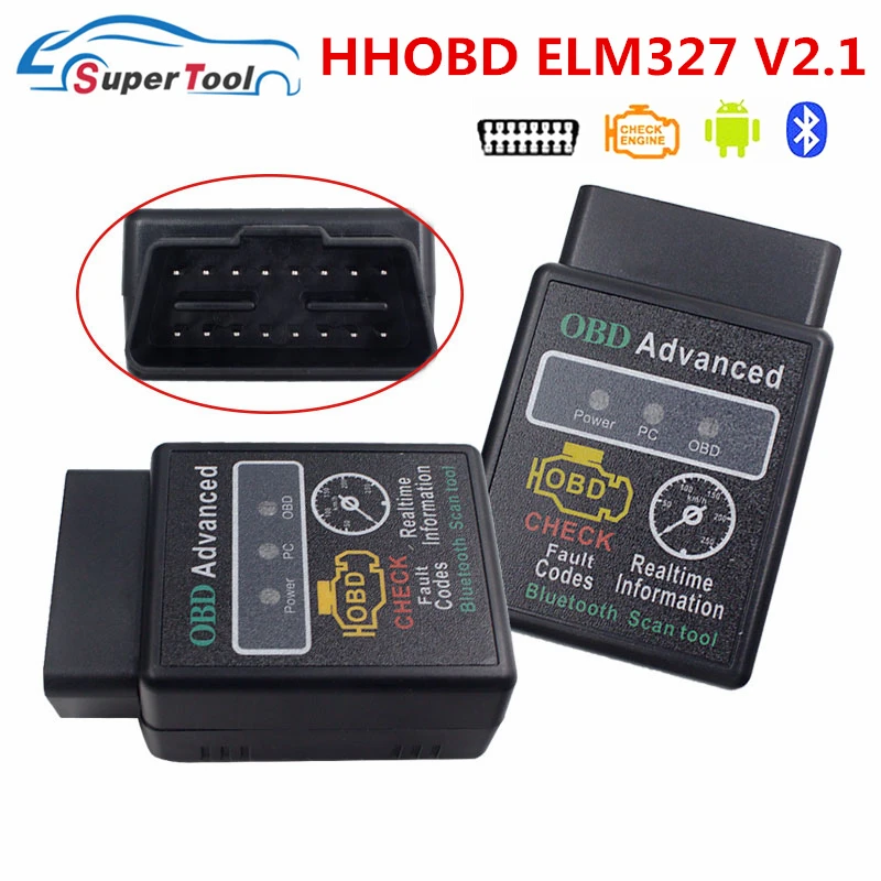 Auto Diagnostic Tool HHOBD ELM327 Bluetooth V2.1 HH OBD ELM 327 Bluetooth  2.1 Car Diagnostic Scanner OBD2 Car ELM327 BT Adapter - AliExpress
