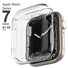 

Soft Slim TPU Case for Apple Watch 45mm 41mm 4mm 40mm 42mm Cover, Protective Bumper Screen Protector for IWatch Se 7 6 5 4 3 2 1