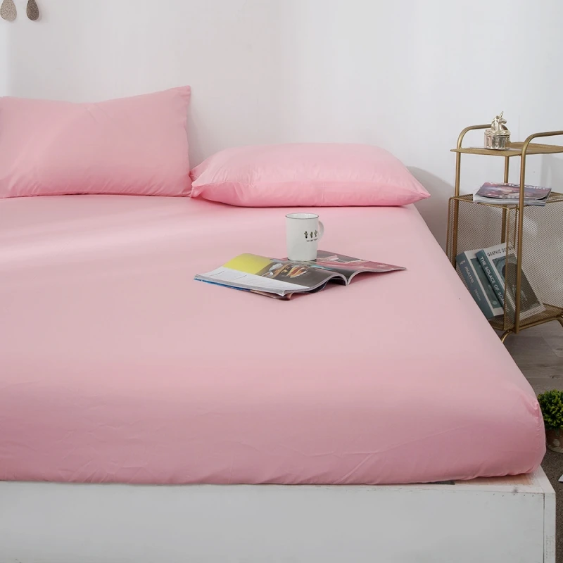 Pink 1 шт. полиэстер твердый матрас для кровати с четырьмя углами и эластичными лентами - Цвет: Pink