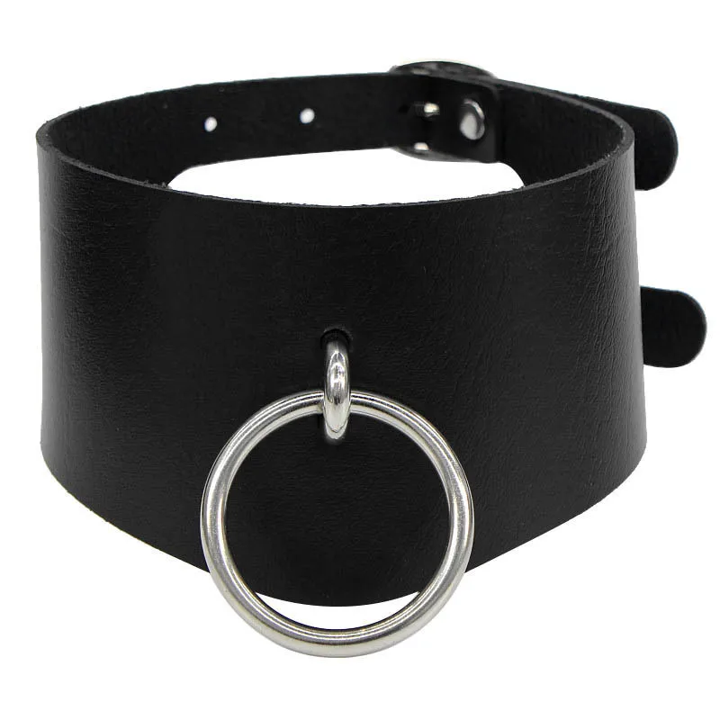 

New Black Leather Round Choker Necklace Collar Neck Punk Necklace Goth Choker women girls Trendy Rock Sexy Gothic Jewelry