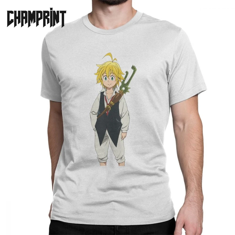 Мужские футболки Nanatu No Taizai Meliodas футболка с надписью Seven Deadly Sins коротким рукавом из