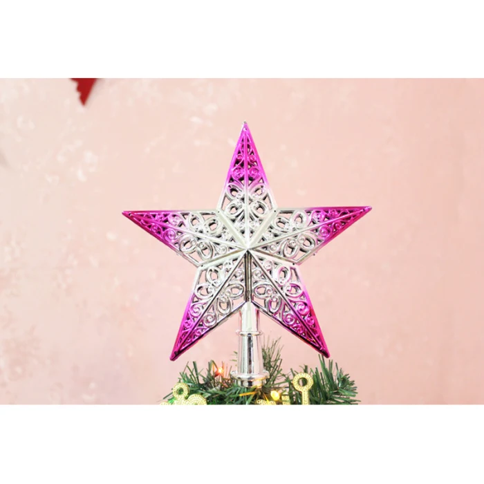 Hollowed-out Christmas Tree Top Star Glittering Hanging Xmas Tree Topper Decoration Ornaments Home Decor MU8669