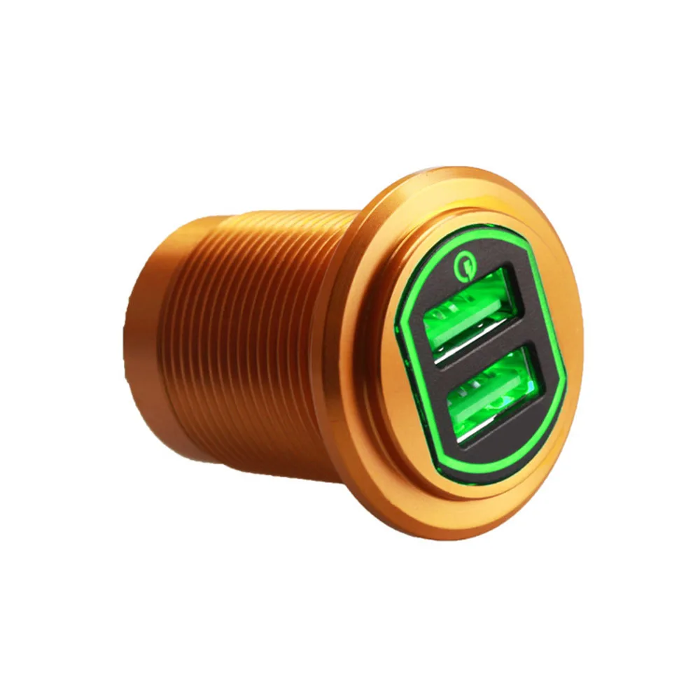 Высокое качество 12-24 В QC3.0 18 Вт двойной USB Автомобильное зарядное устройство водонепроницаемый автомобиль мотоцикл зажигание Зажигалка Разъем зарядное устройство