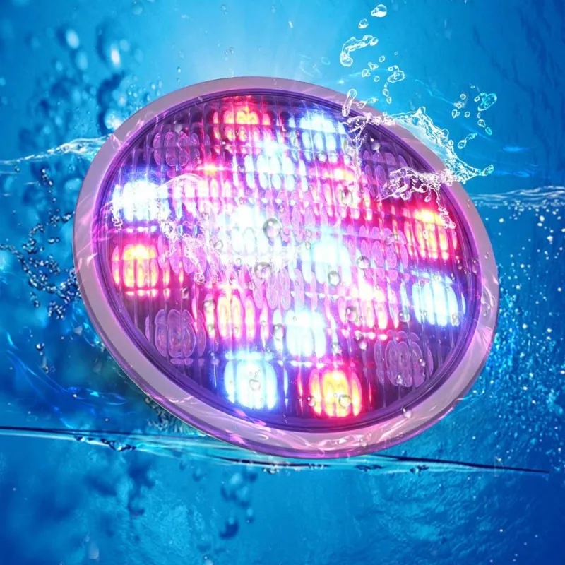 PAR56 RGB LED Underwater Pool Lights Bulbs 18W Swimming Pool Light Embedded Fountain Pond with Remote Controller Waterproof IP68