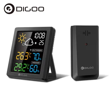 

DIGOO DG-8647 LCD Weather Station Alarm Clock Temperature Smart Humidity Sensor Digital Thermometer Moisture Meter For Home