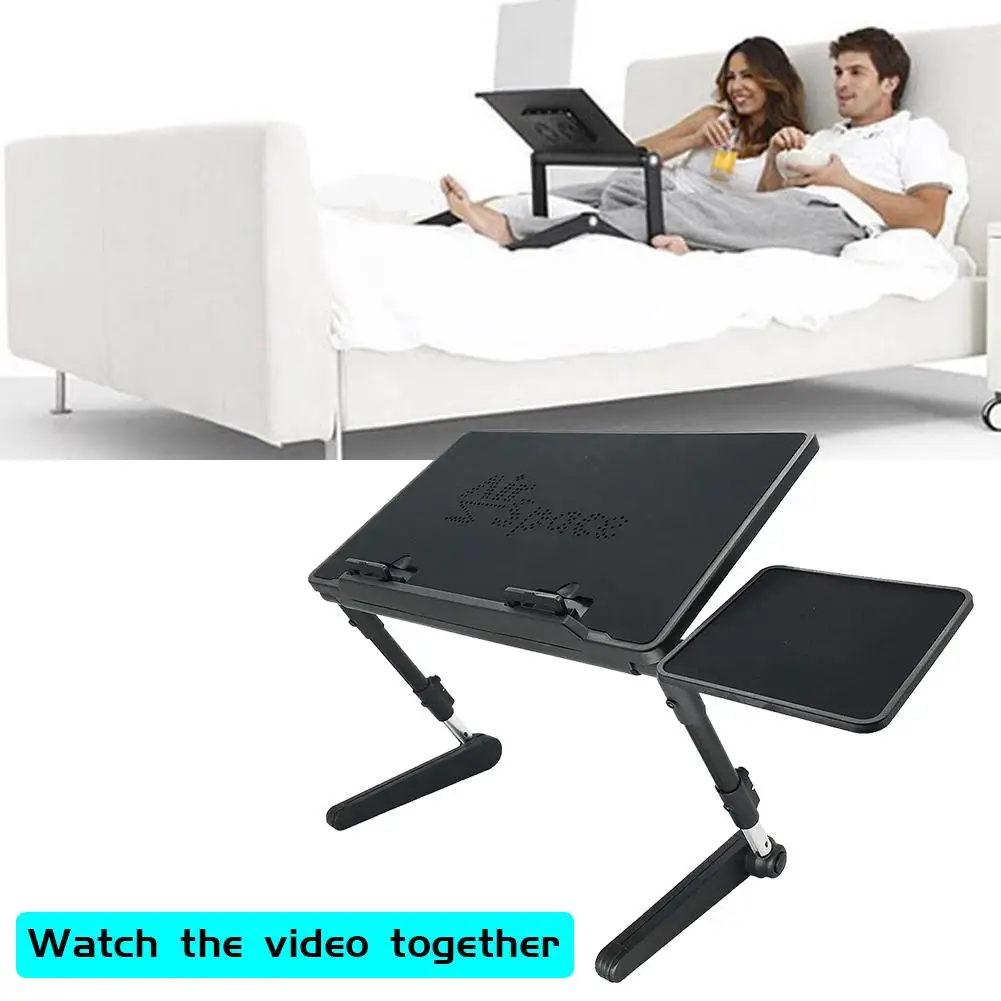 

Computer Desk Adjustable Folding Lifting Bed Computer Desk For Notebook Tablet With Cooling Fan Foldable Computer Holder #4W