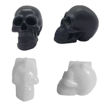 

Crystal Epoxy Candle Resin Mold 3D Skull Silicone Mould DIY Crafts Jewelry Pendant Making Tool
