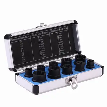 

10pcs/set Damaged Bolts Nuts Screws Remover Extractor Removal Broken Head Taps Threading Tool Kit Set Hand Tools Set