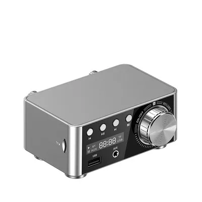 Silver 50 Вт* 2 мини класса D стерео Bluetooth 5,0 TPA3116 цифровой усилитель мощности TF 3,5 мм USB вход Hifi аудио домашний усилитель для мобильного телефона - Цвет: Silver