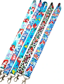 

Mew cartoon Ariel princess Lanyard for Keys Mobile Phone Neck Straps Cartoon Keychains Lovel