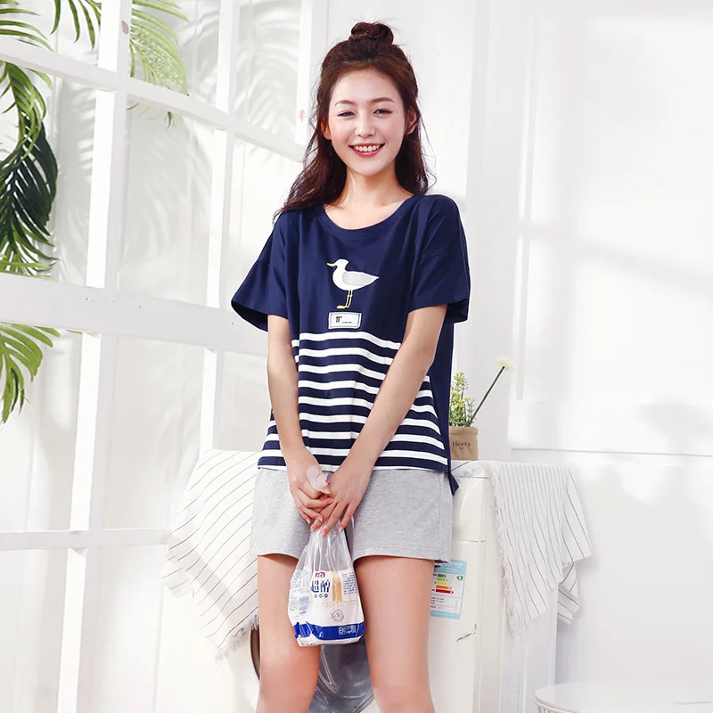 

Women's Summer Short-sleeved Set Pure Cotton Casual Tracksuit Fashion & Sports Set Pajamas