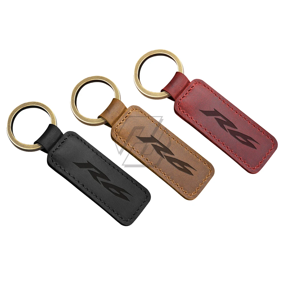 

For Yamaha YZF-R6 R6 Models Motorcycle Keychain Cowhide Key Ring