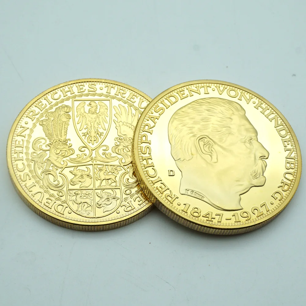 

Germany President Paul Von Hindenburg 1847-1934 80th Birthday Souvenir Coin Gold medaille HINDENBURG PAUL VON