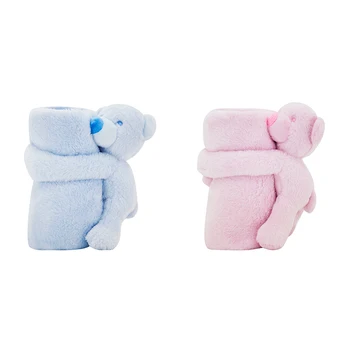 

Honeyzone Baby Blankets Newborn Infant Soft Warm Bedding Recien Nacido Swaddle Toy Bear Sleeping Blanket Baby Cotton Quilt