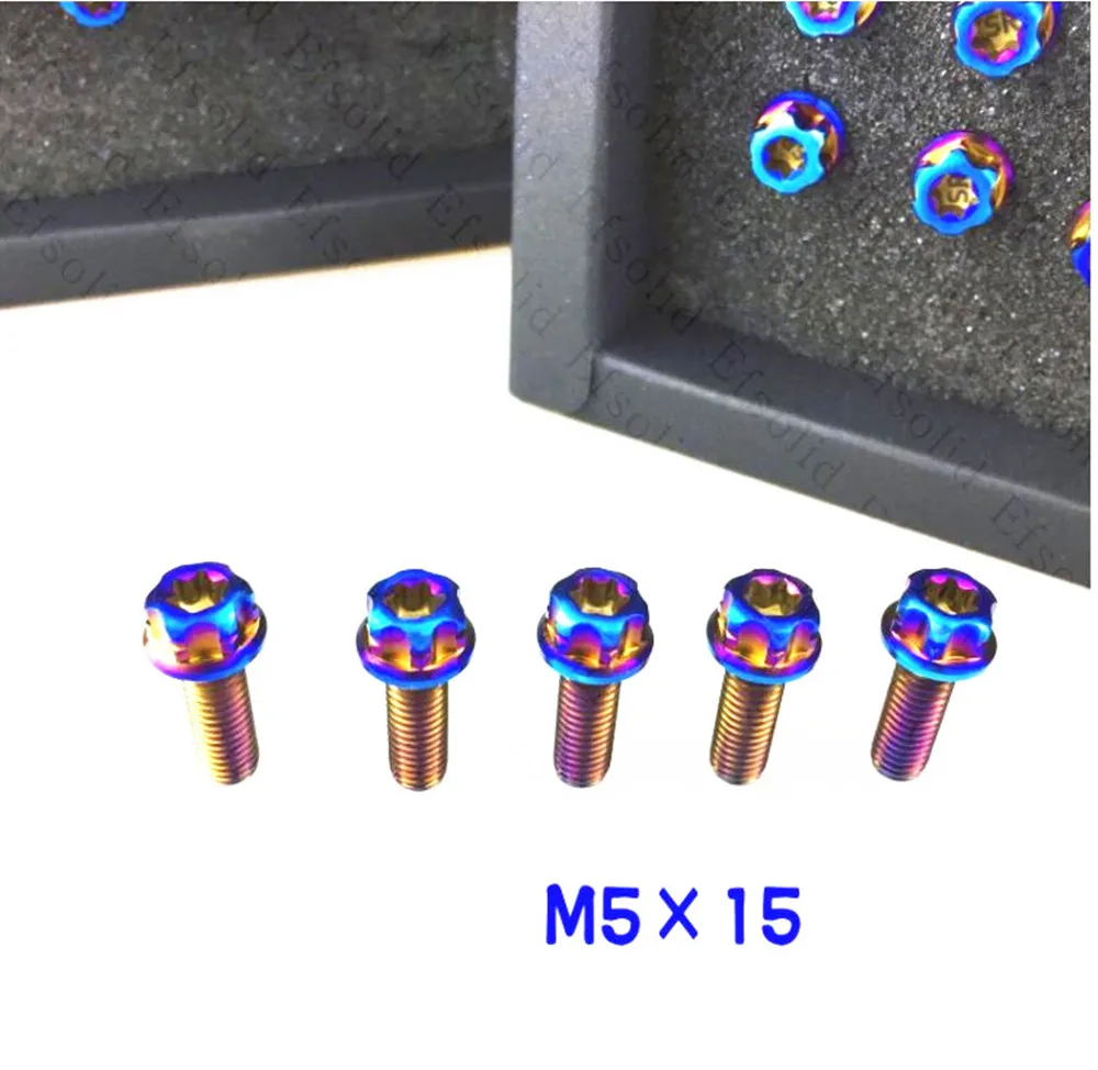 M5x15mm Ti Болт титановый болт титановый сплав крышка электродвигателя винт M5* 15 измененный винт титановые винты Ti крепеж
