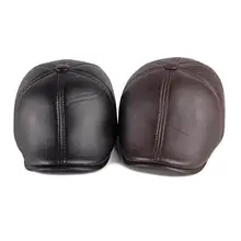 Винтажная шапка Newsboy, теплый берет из искусственной кожи, шапка с ушанками для вождения, охоты, шапка для осени и зимы, повседневная мужская спортивная шапка 30E