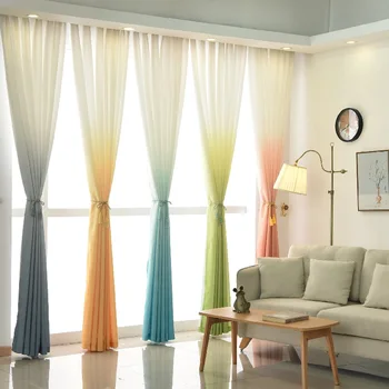 

High-end Thickened Terelun Yarn Gradient Color Wild Window Screen for Living Room Bedroom Decoration Wedding Curtains